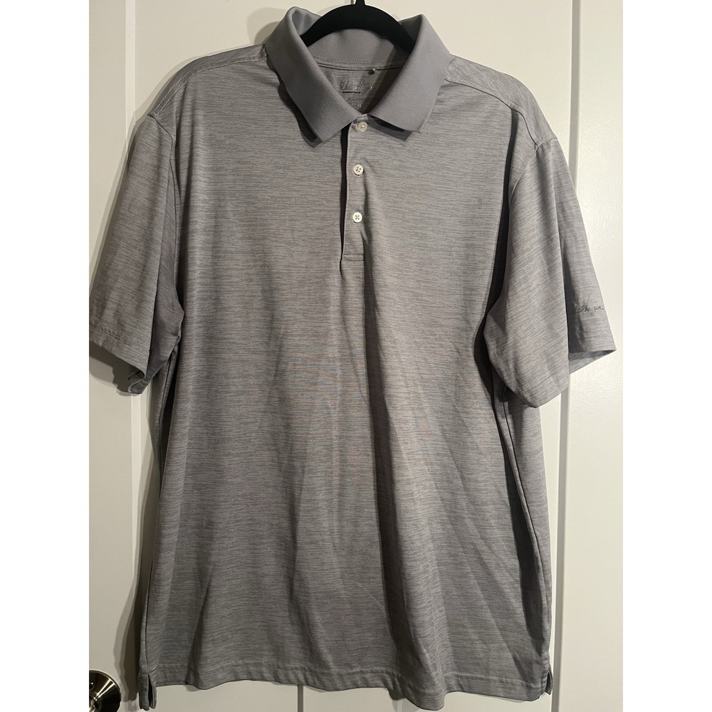 Walter Hagen Essentials Mens XL Gray Heather Performance Golf Polo Shirt
